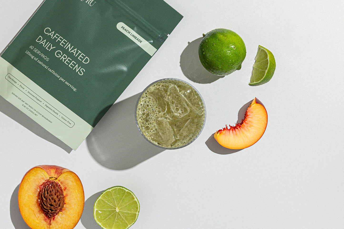Caffeinated Daily Greens - Peach Limeade - 60 Servings